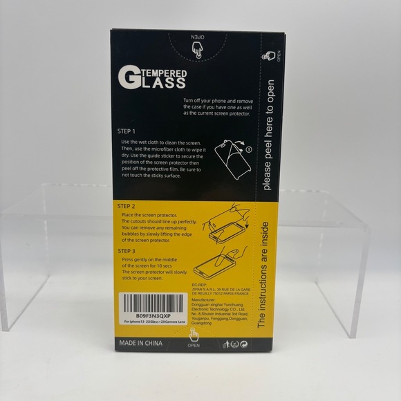 18 NIB NEW'C iPhone 13 Tempered Glass Screen Protector 2X + 2X Camera Lens - Picture 3 of 4